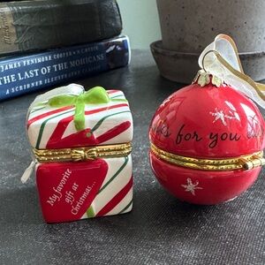 Festive Red and Green Holiday Ornament Set